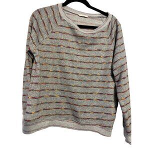 Gray Striped‎ Long-Sleeve Knit Sweater By Phil Love